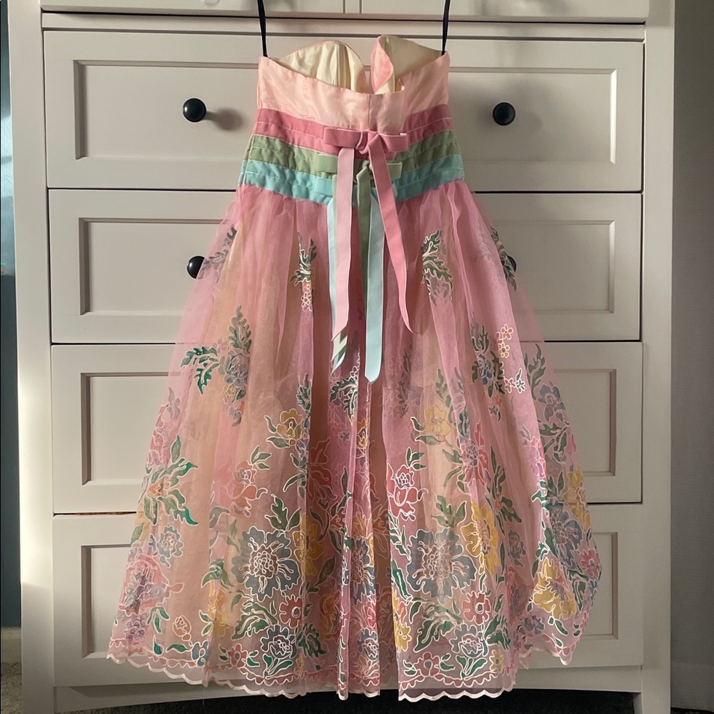 NWT Betsey Johnson Women’s Vintage Pink Tulle Layered Floral Cocktail Dress - 6 - Picture 7 of 13